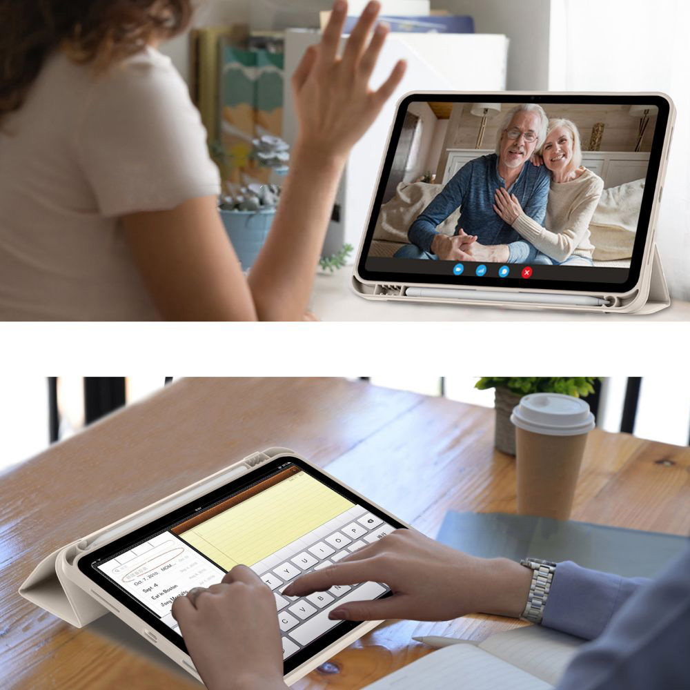 Etui z klapką Tech-Protect SC Pen do Apple iPad 10 gen. 2022, beżowe